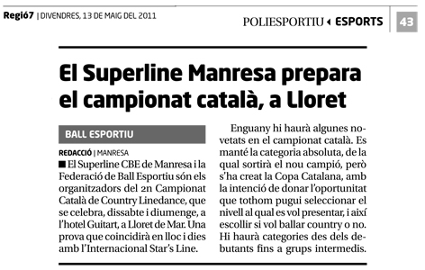Country 13.- II Campionat de Catalunya Country i International UCWDC Star’s Line als mitjans  | Federaci Catalana de Ball Esportiu