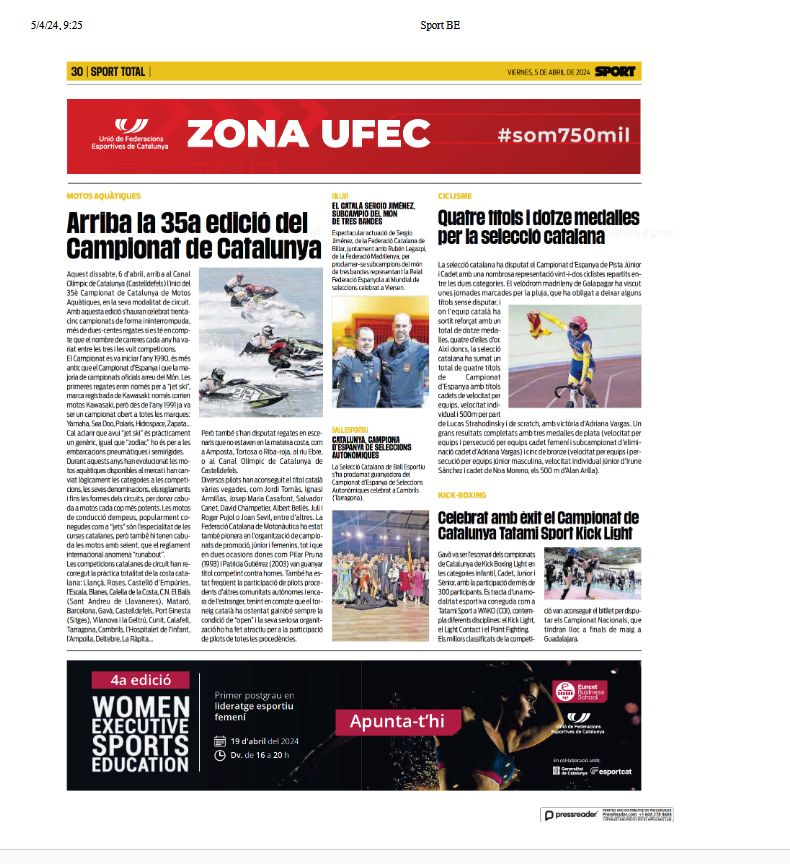 La premsa es fa res del trionf de Catalunya al Campeonato de Espaa de Selecciones Autonomicas | Federaci Catalana de Ball Esportiu