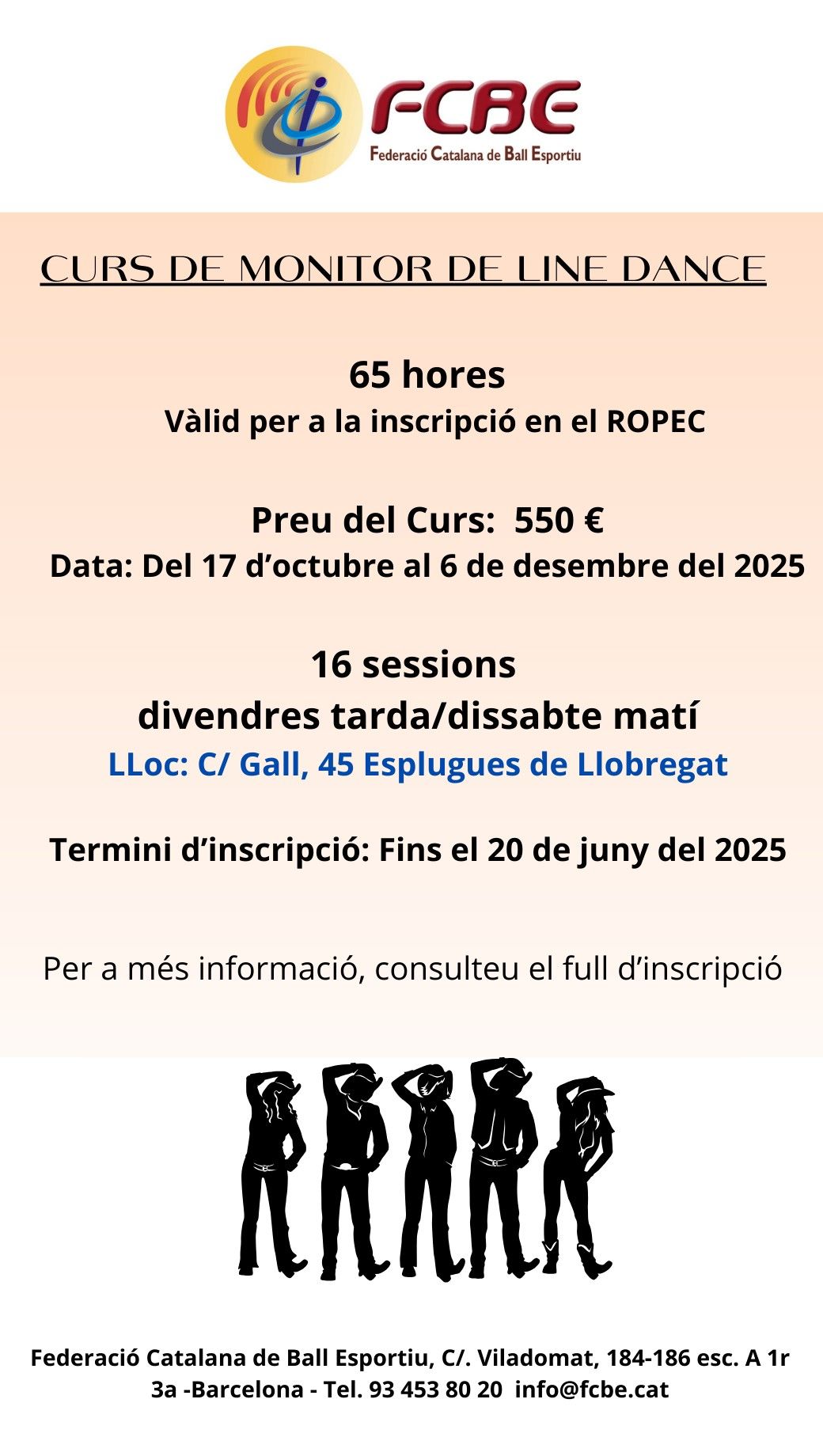 Curs de monitor Line Dance | Federaci Catalana de Ball Esportiu