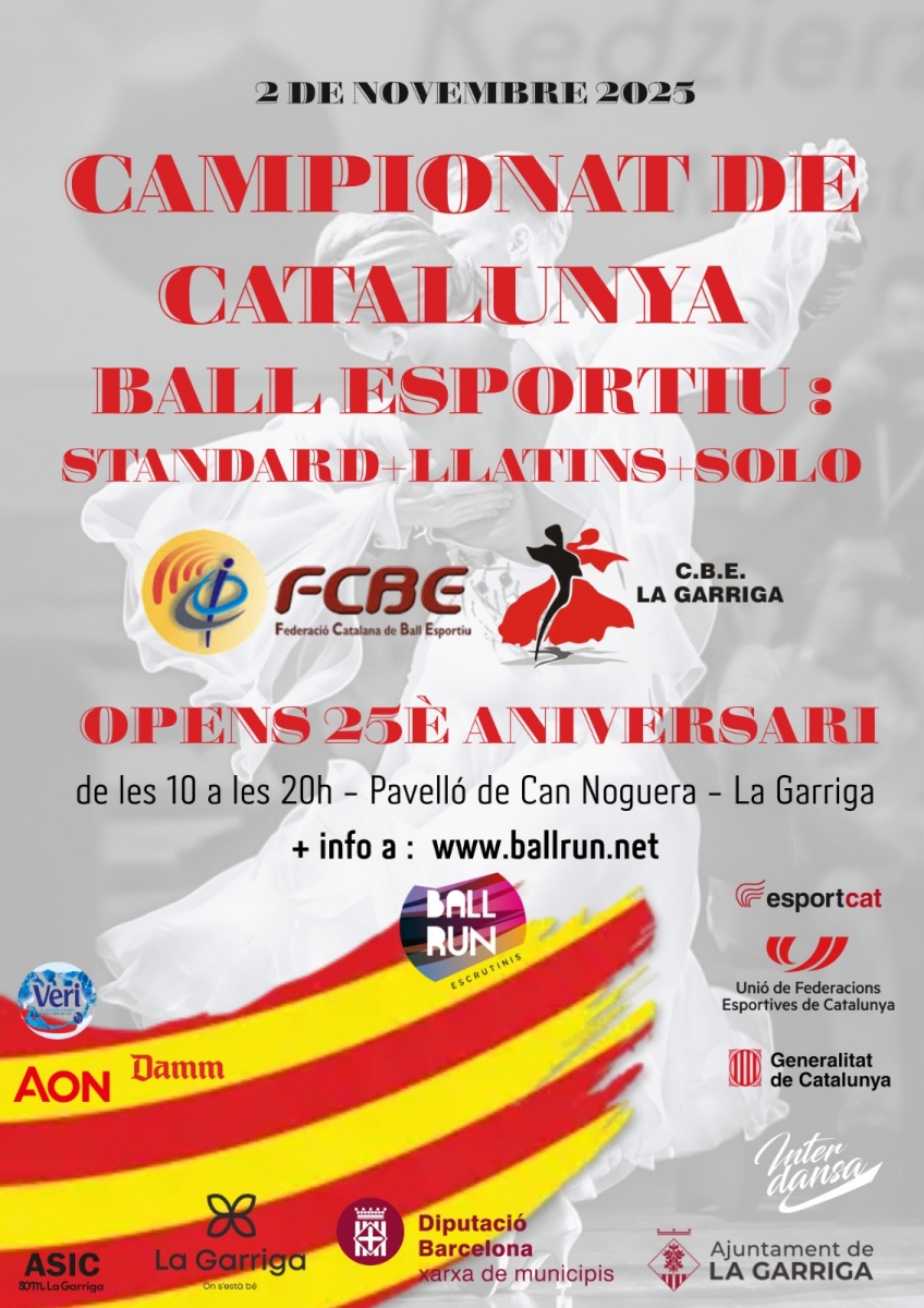 Campionat de Catalunya de ball esportiu: standard + llatins + solo | Federaci Catalana de Ball Esportiu
